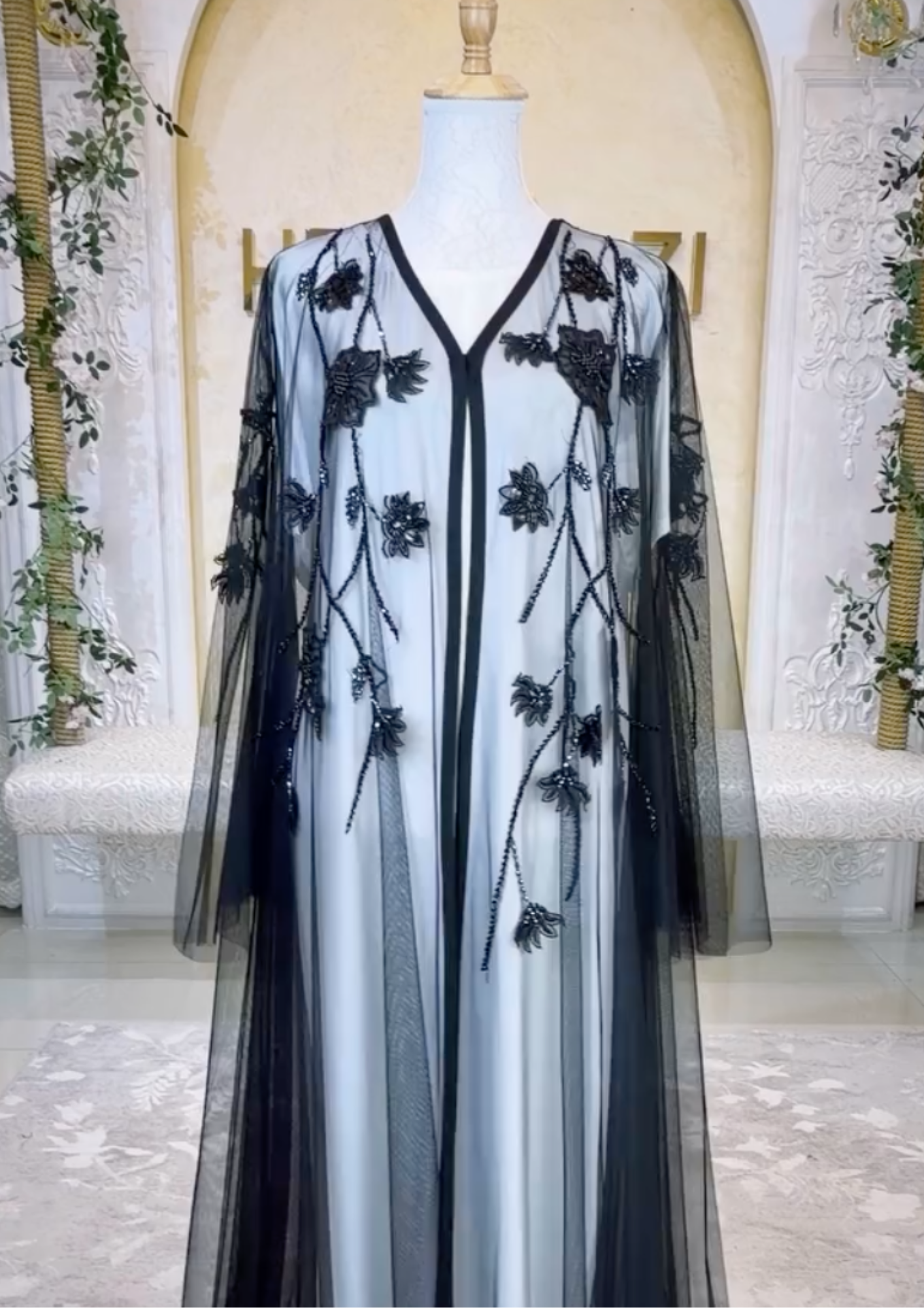 Floral Lace Abaya