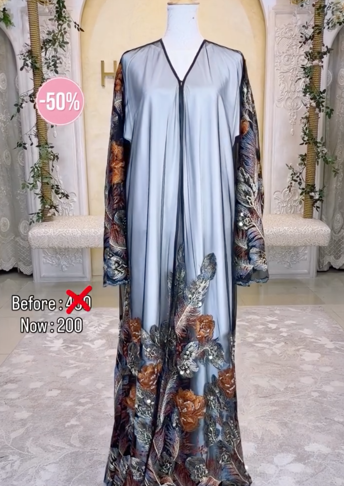 Printed Saturn Abaya